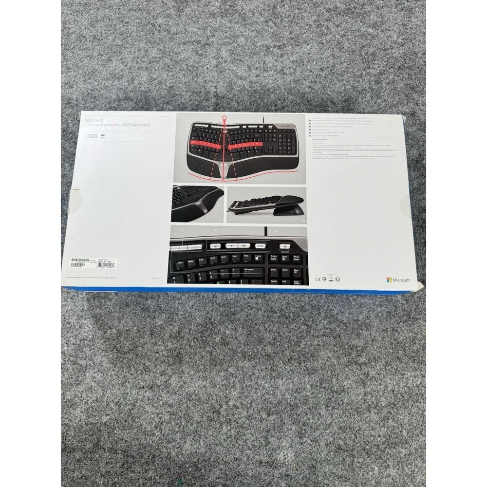 Microsoft Natural Ergonomic Keyboard 4000 v1.0 KU-0462 USB + Palm Lift With Box